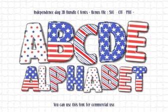 Crafting Bold 3d Independence Day Font Styles