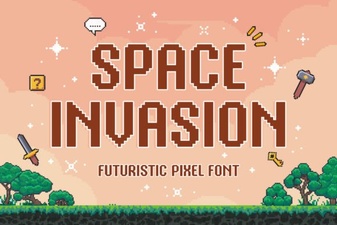 Space Invasion Fonts for Gaming & Sci-Fi Projects